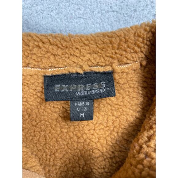Vintage Express Womens Size M Leather Suede Sherpa Lined Full Zip Jacket Vest - Picture 3 of 14